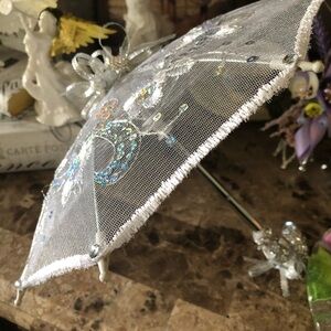 Elegant Silver Decorative Umbrella